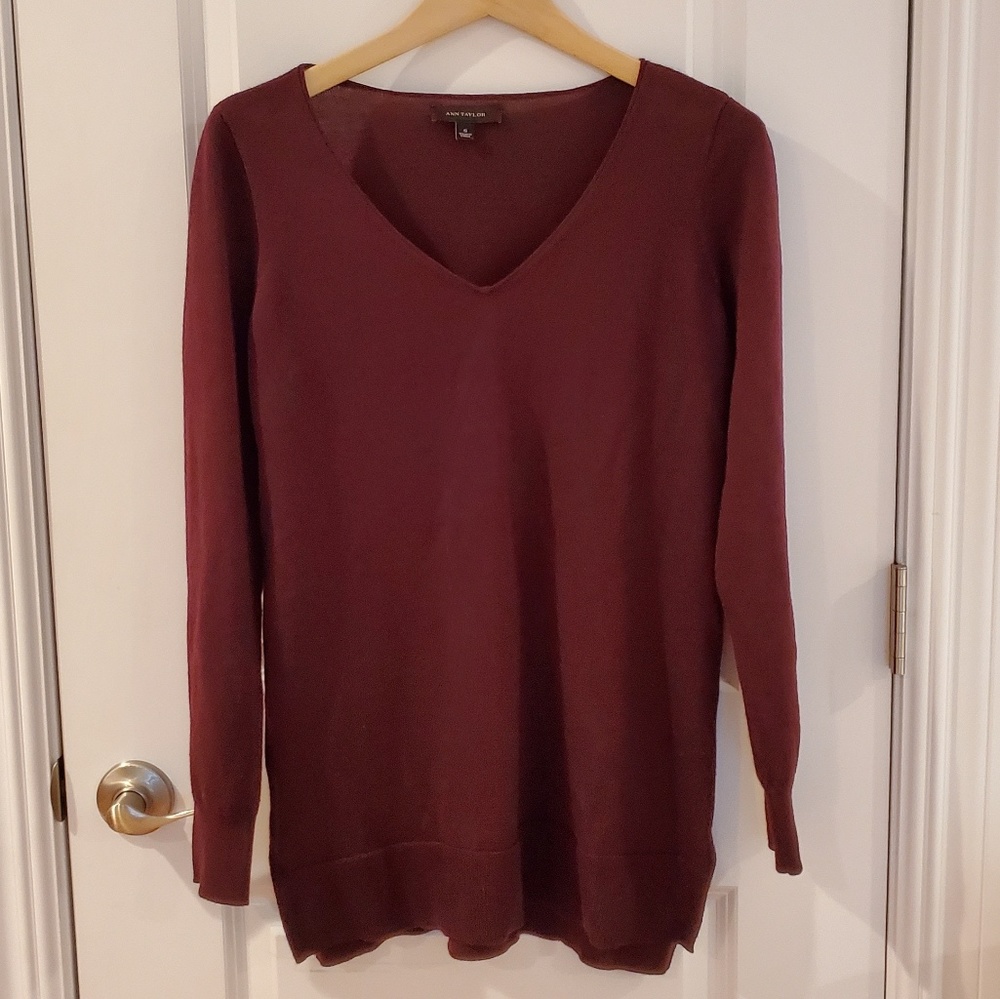 Ann taylor burgundy sweater